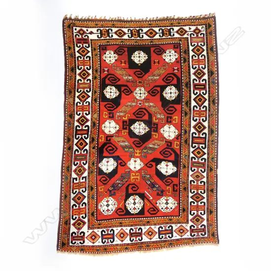 A Swastika Kazak rug. Late 19thC. 247 x 167cm.