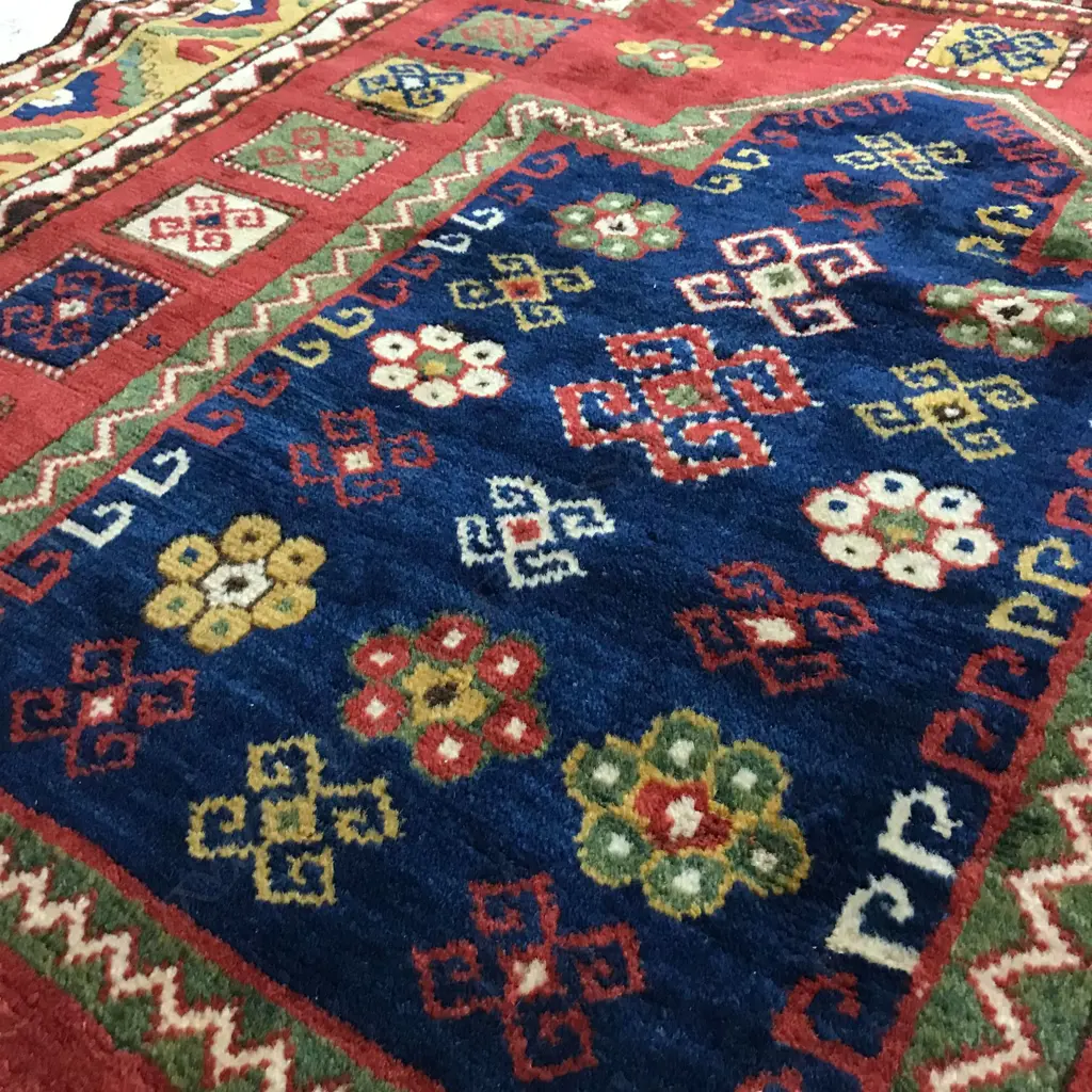 A Demirchiler, Kazak prayer rug. Last quarter 19thC. 245 x 134cm. Image 1++