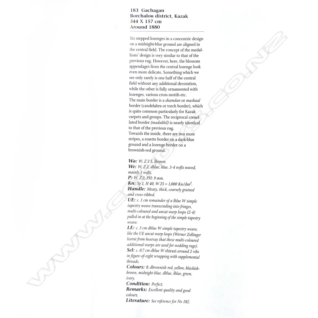 A Kachagan, (Borchalu district) Kazak runner. c.1880. 344 x 157cm. Image 1++