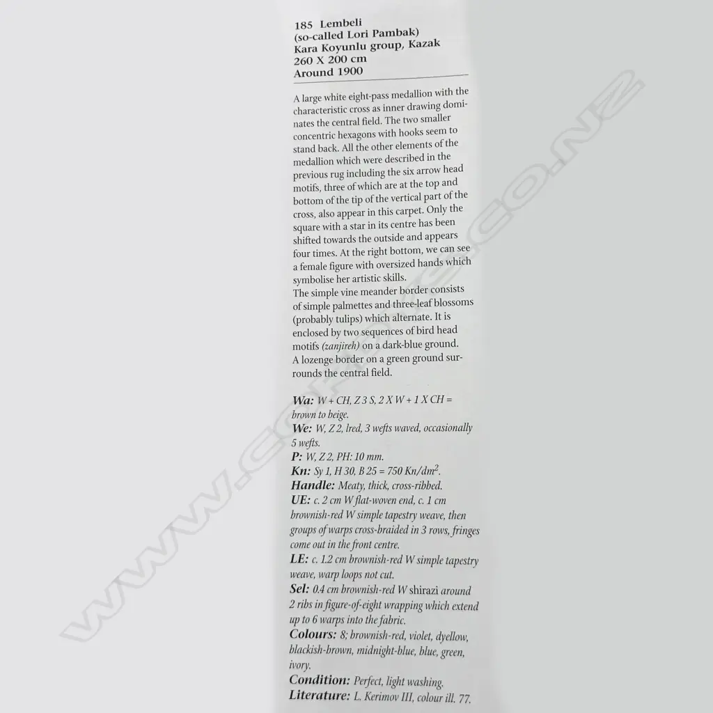 A Lembeli (so-called Lori Pambak), Kazak. Circa 1900. 260 x 200cm Image 1++