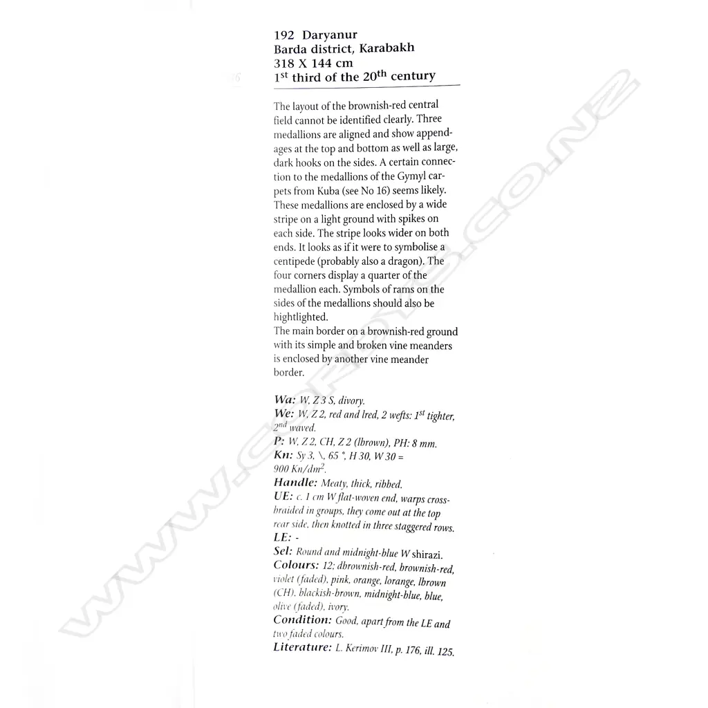 A Daryanur, Karabakh runner. First third of the 20thC. 318 x 144cm. Image 1++