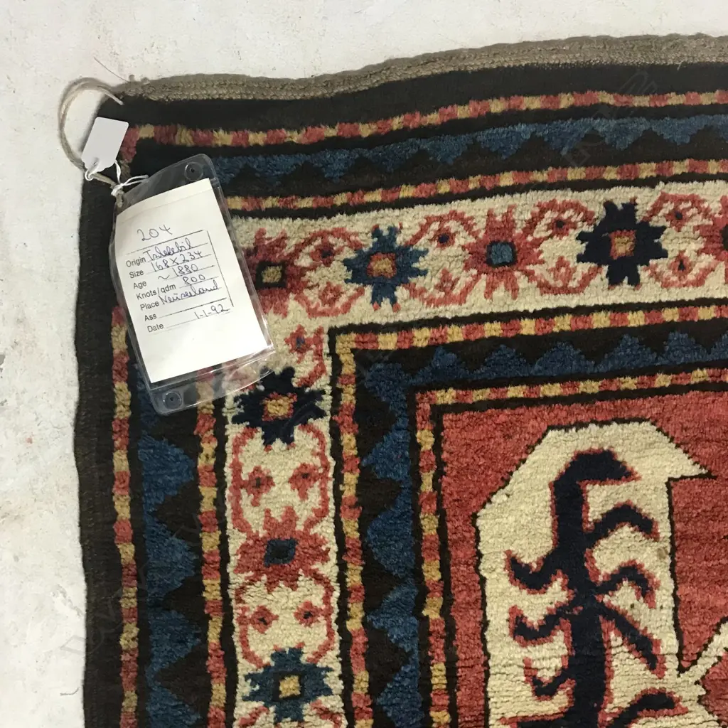 A Chelebi/Chelaberd (Eagle Kazak) Karabakh rug. Second half 19thC. 234 x 168cm Image 1++