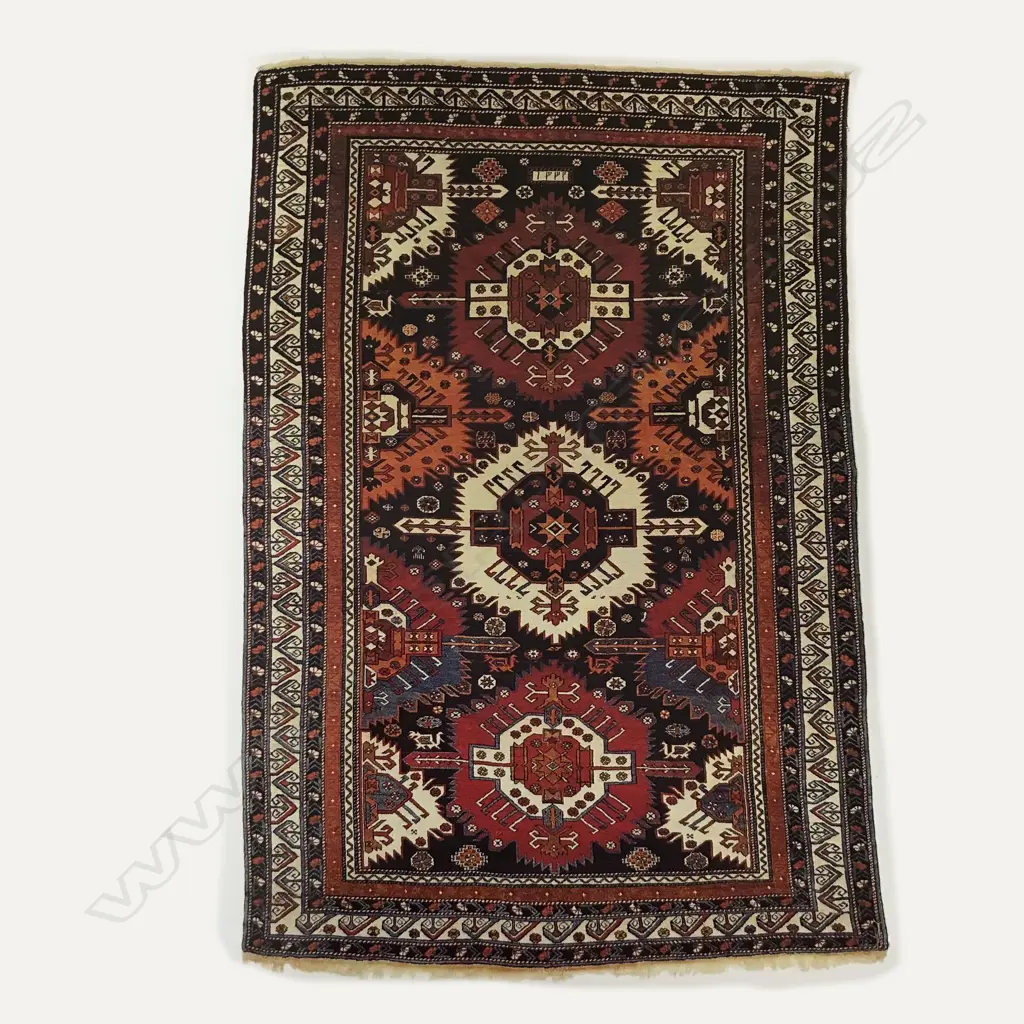An Alikhanly Kuba rug. Dated 1914. 146 x 102cm Image 1++