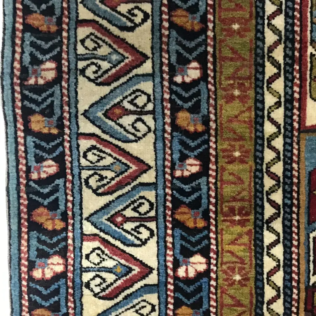 An Alikhanly Kuba rug. Dated 1914. 146 x 102cm Image 1++