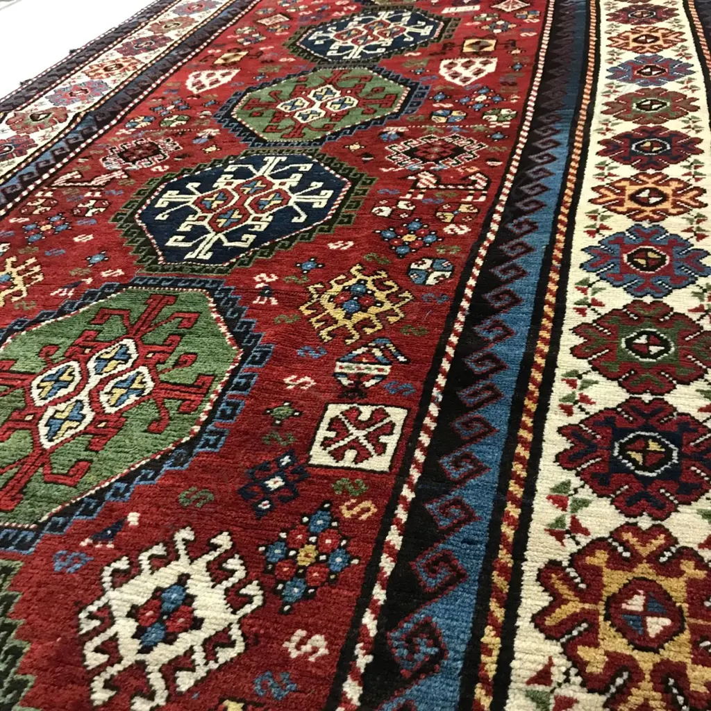 A Mokan, Karabakh runner. Dated 1301 = 1884. 330 x 142cm. Image 1++