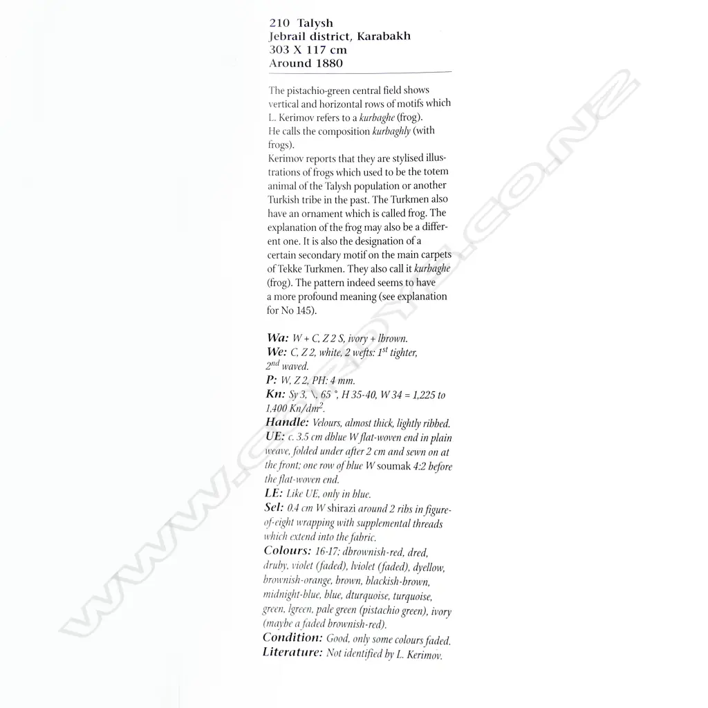 A Talysh, Karabakh runner. Around 1880. 303 x 117cm. Image 1++