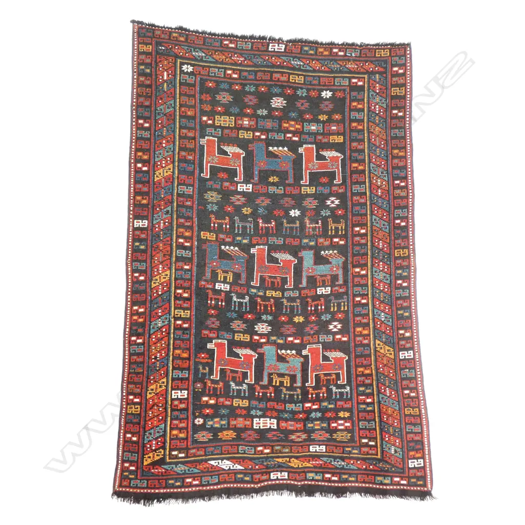 A Shadda flatweave, Karabakh rug. Beginning of the 20thC. 190 x 122cm Image 1++
