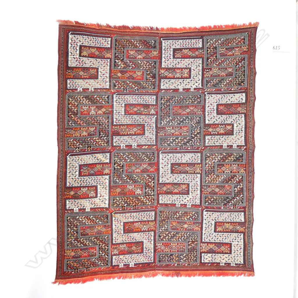 A Verni (so-called Zili), Karabakh flatweave. Late 19thC. 278 x 224cm. Image 1++