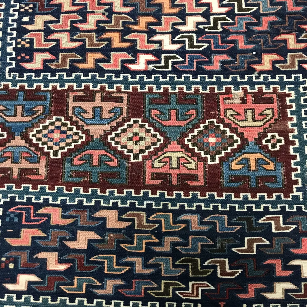 A Verni (so-called Zili), Karabakh flatweave. Late 19thC. 278 x 224cm. Image 1++