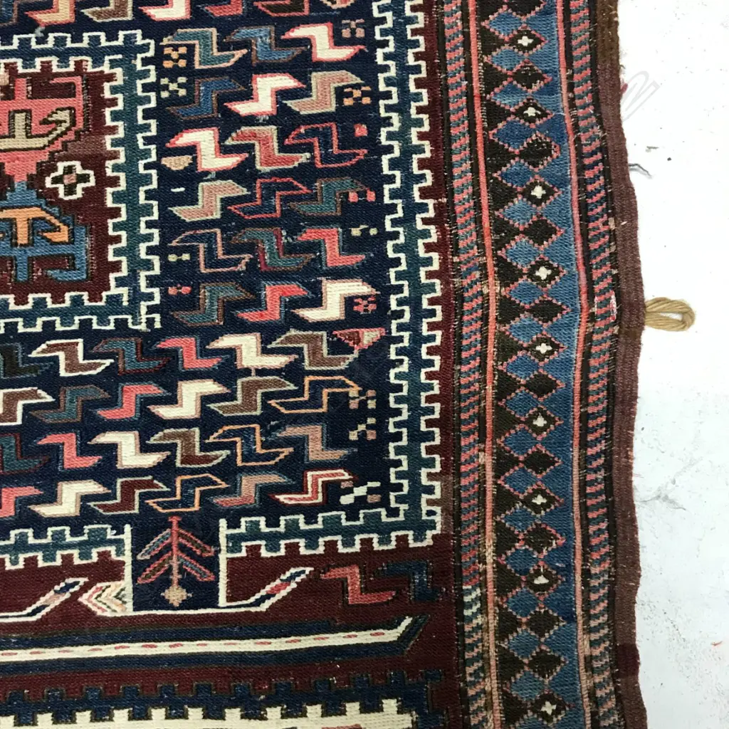 A Verni (so-called Zili), Karabakh flatweave. Late 19thC. 278 x 224cm. Image 1++