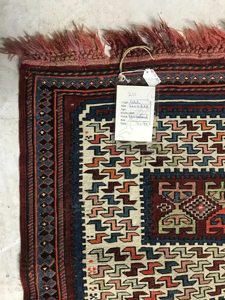 A Verni (so-called Zili), Karabakh flatweave. Late 19thC. 278 x 224cm. Image 1++