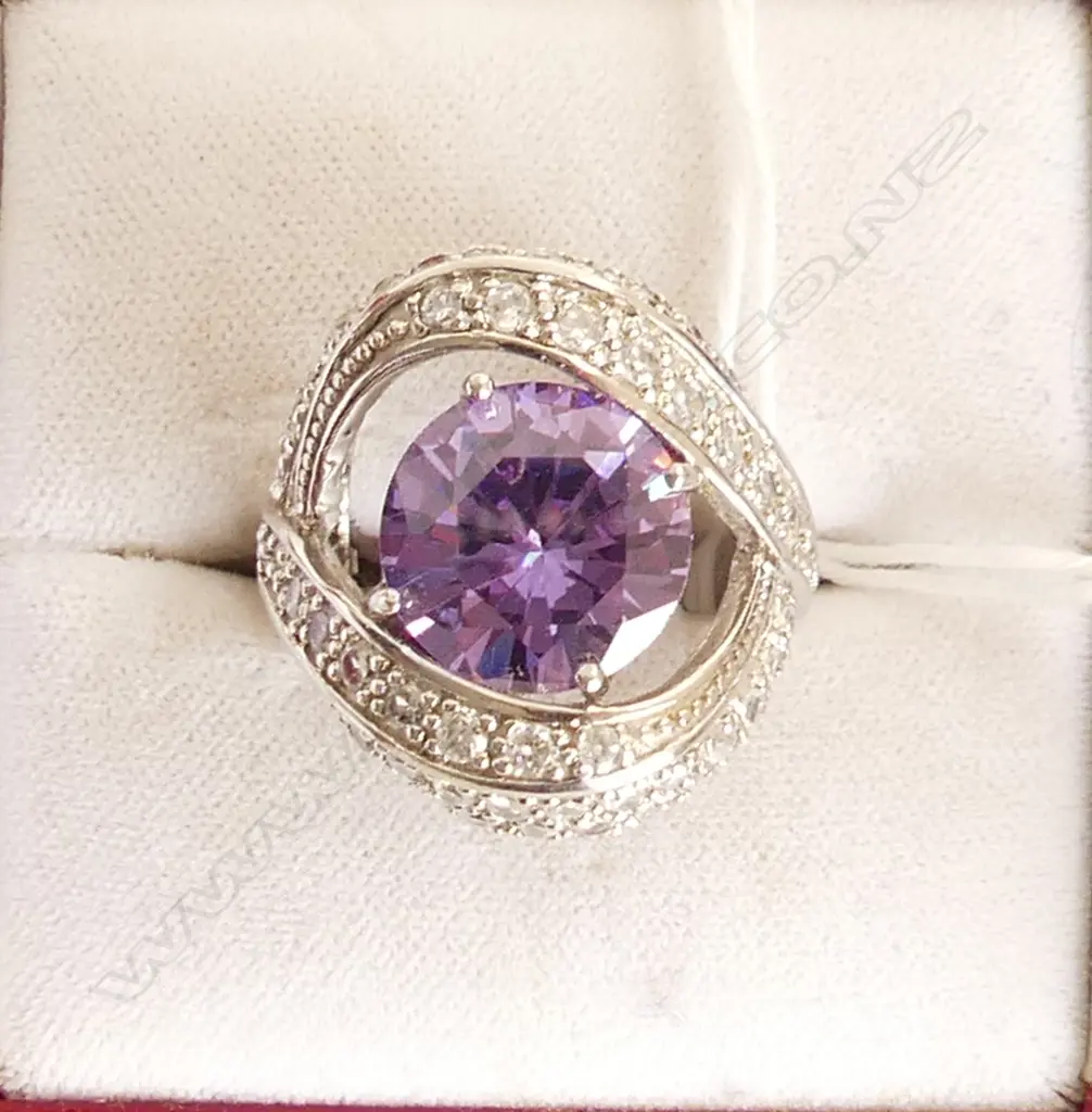 STG & PURPLE CZ STYLE RING 18.8 GM Image 1++