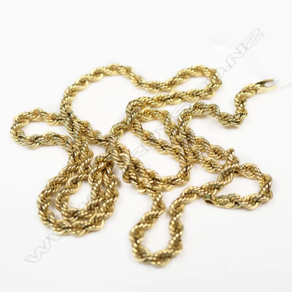 9CT GOLD TWISTED CHAIN NECKLACE 5gm no catch 50CM Image 1++