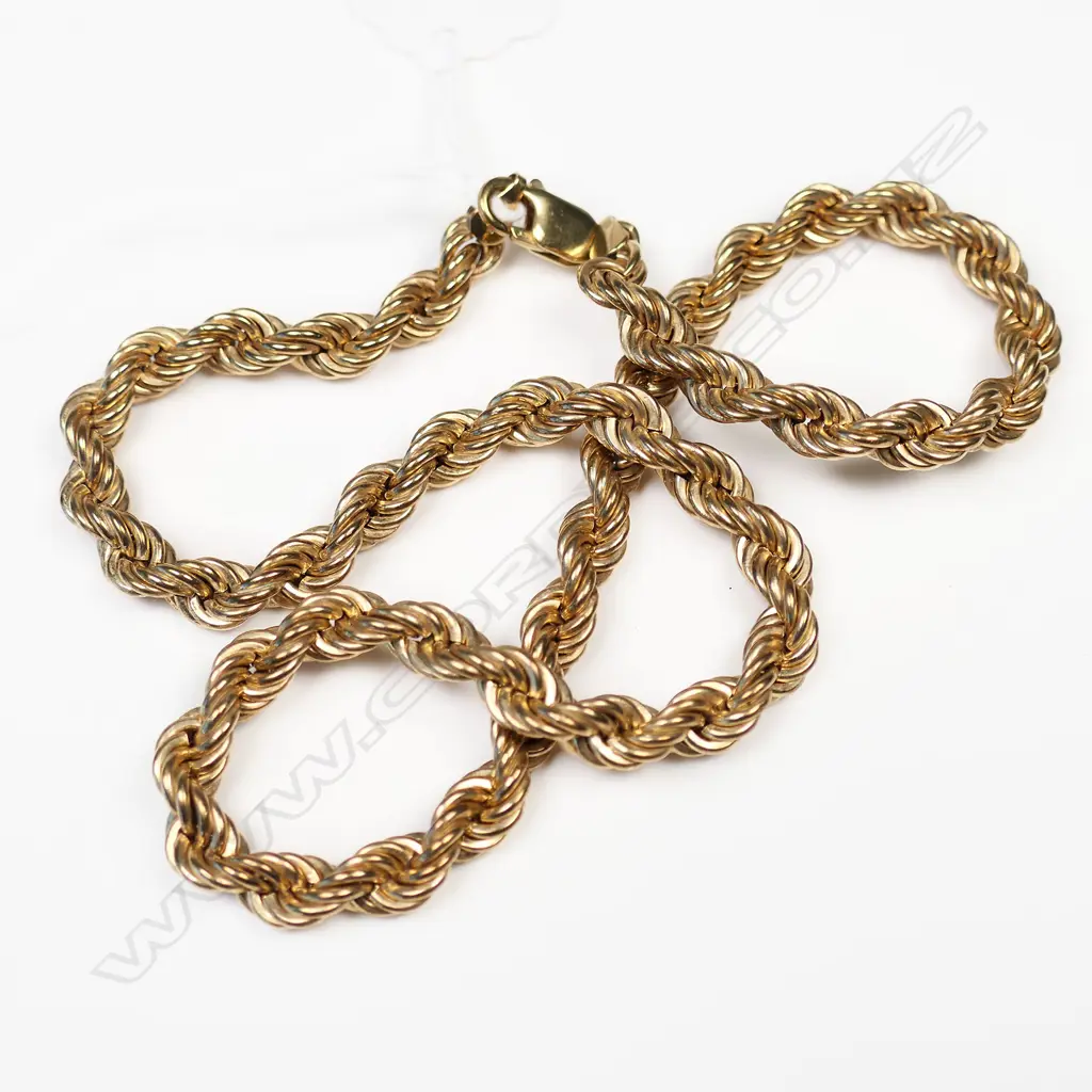 9CT GOLD TWISTED CHAIN NECKLACE 20gm  47CM Image 1++
