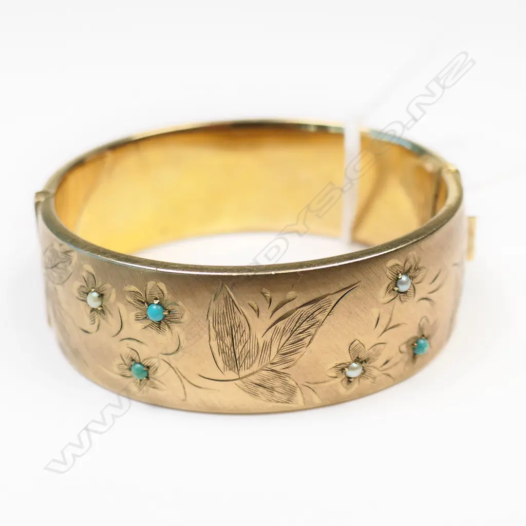 9CT ROLLED GOLD HINGED BANGLE Image 1++