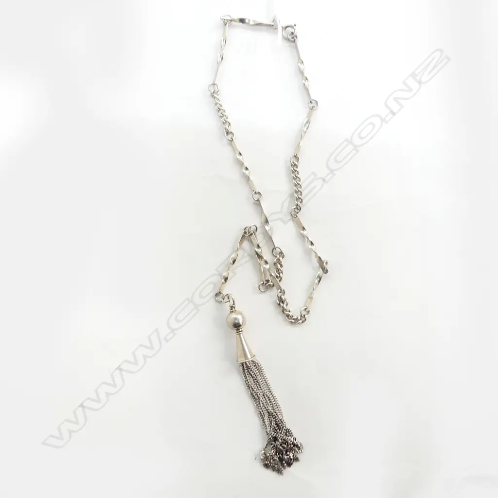 STG SILVER NECKLACE w. TASSLE Image 1++