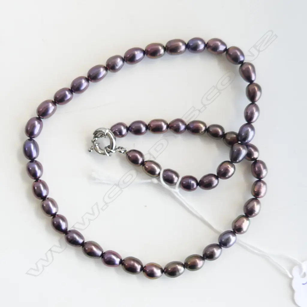 BLACK FRESH WATER PEARL NECKLACE Image 1++