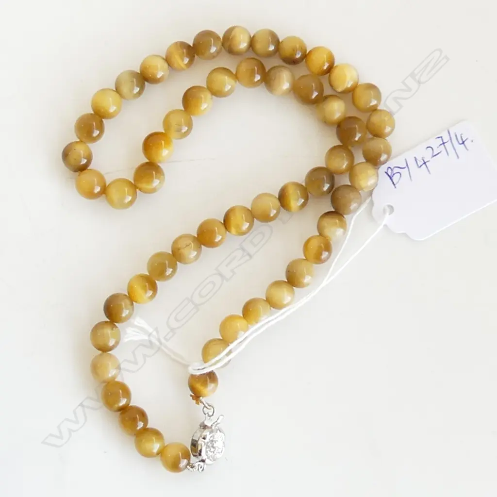 TIGERS EYE BEAD NECKLACE Image 1++