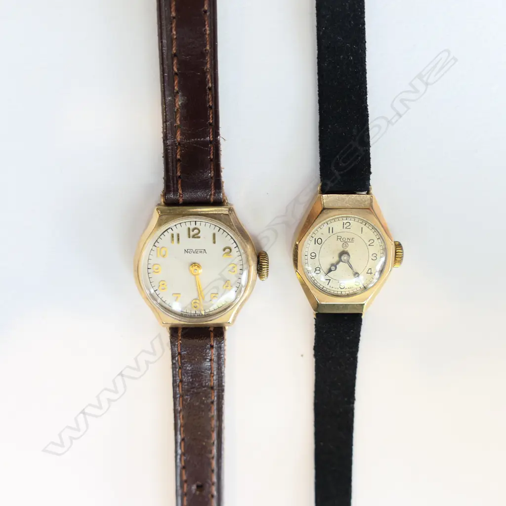 2 9CT VINTAGE WRIST WATCHES 22.1 GRAMS Image 1++