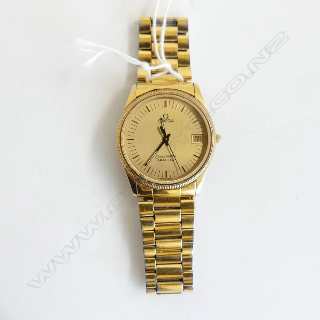 GENT'S OMEGA SEAMASTER QUARTZ WRISTWATCH G/PLATE running Image 1++