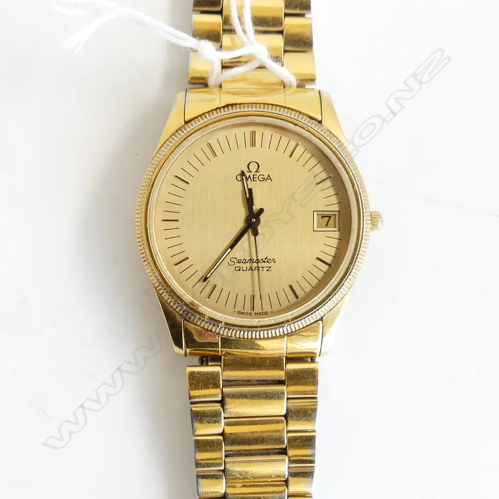 GENT'S OMEGA SEAMASTER QUARTZ WRISTWATCH G/PLATE running Image 1++