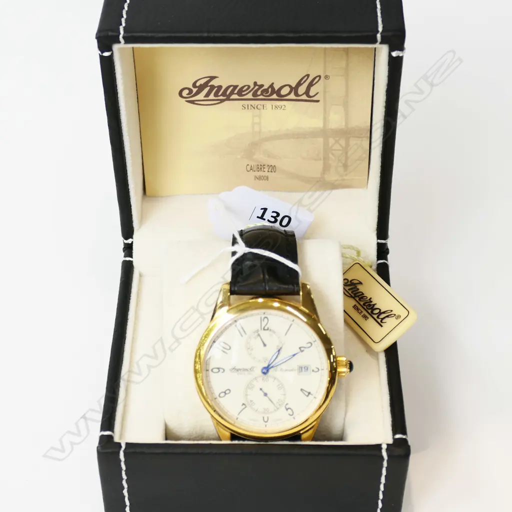 INGERSOLL GENTS AUTOMATIC WRIST WATCH, BOXED w. CERT. Image 1++