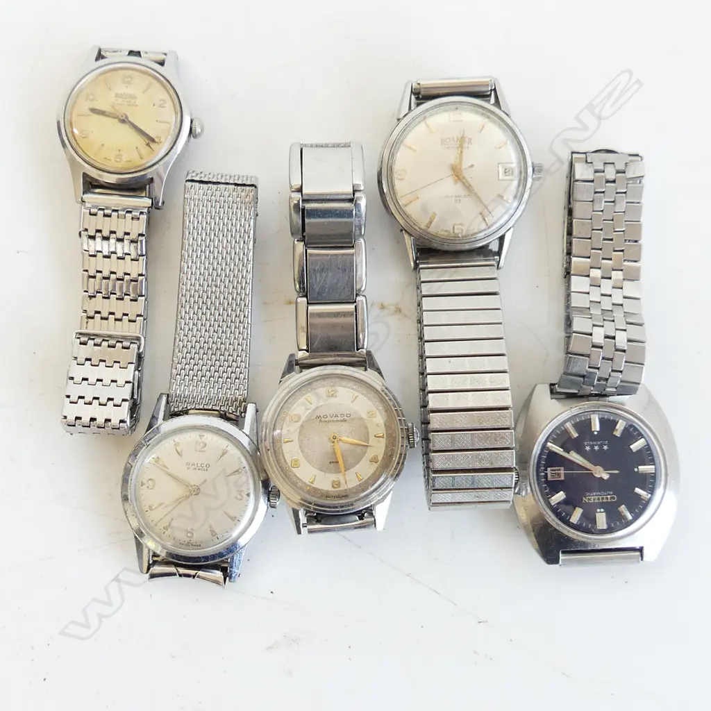 5 VINTAGE GENTS WRIST WATCHES - SOME RUNNING Image 1++