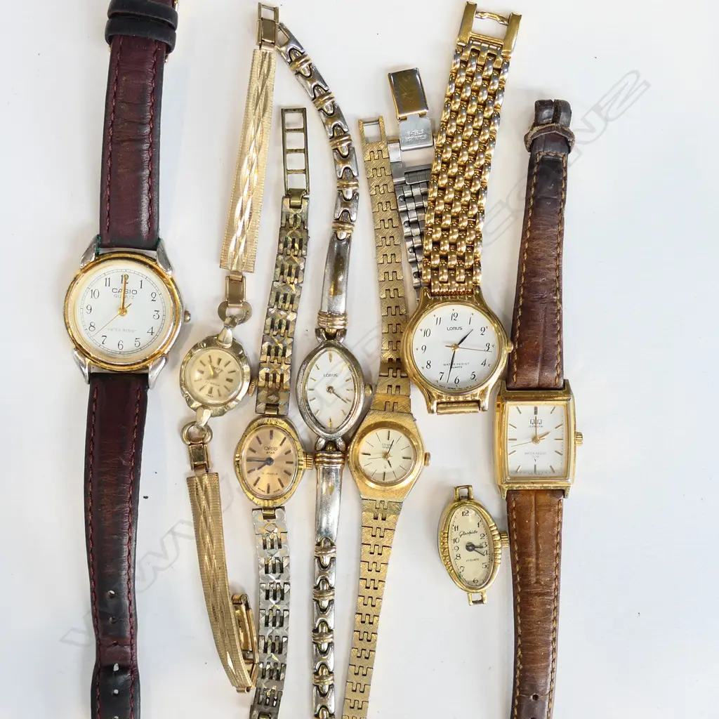8 ASST. VINTAGE GOLD PLATE WRIST WATCHES Image 1++