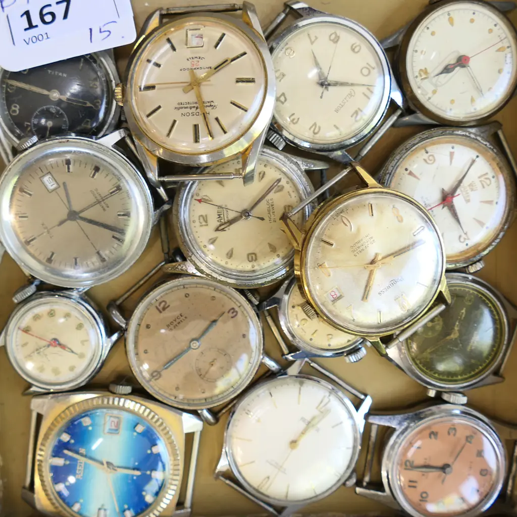 15 VINTAGE WRIST WATCH FACES - SOME RUNNING Image 1++