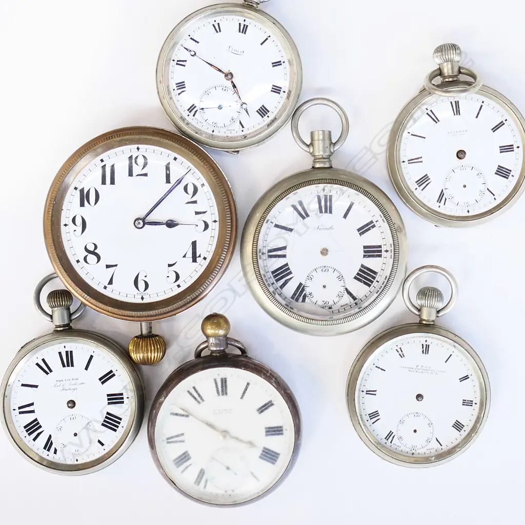 7 ANTIQUE OPEN FACED POCKET WATCHES Image 1++