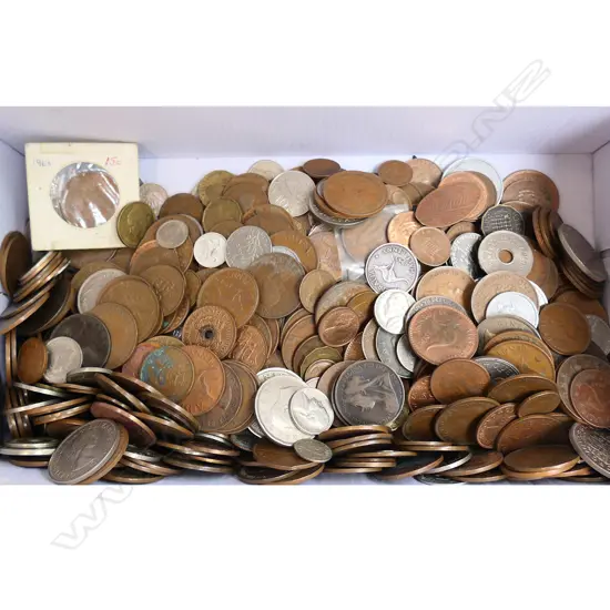 BOX ASST. VINTAGE WORLD COINS