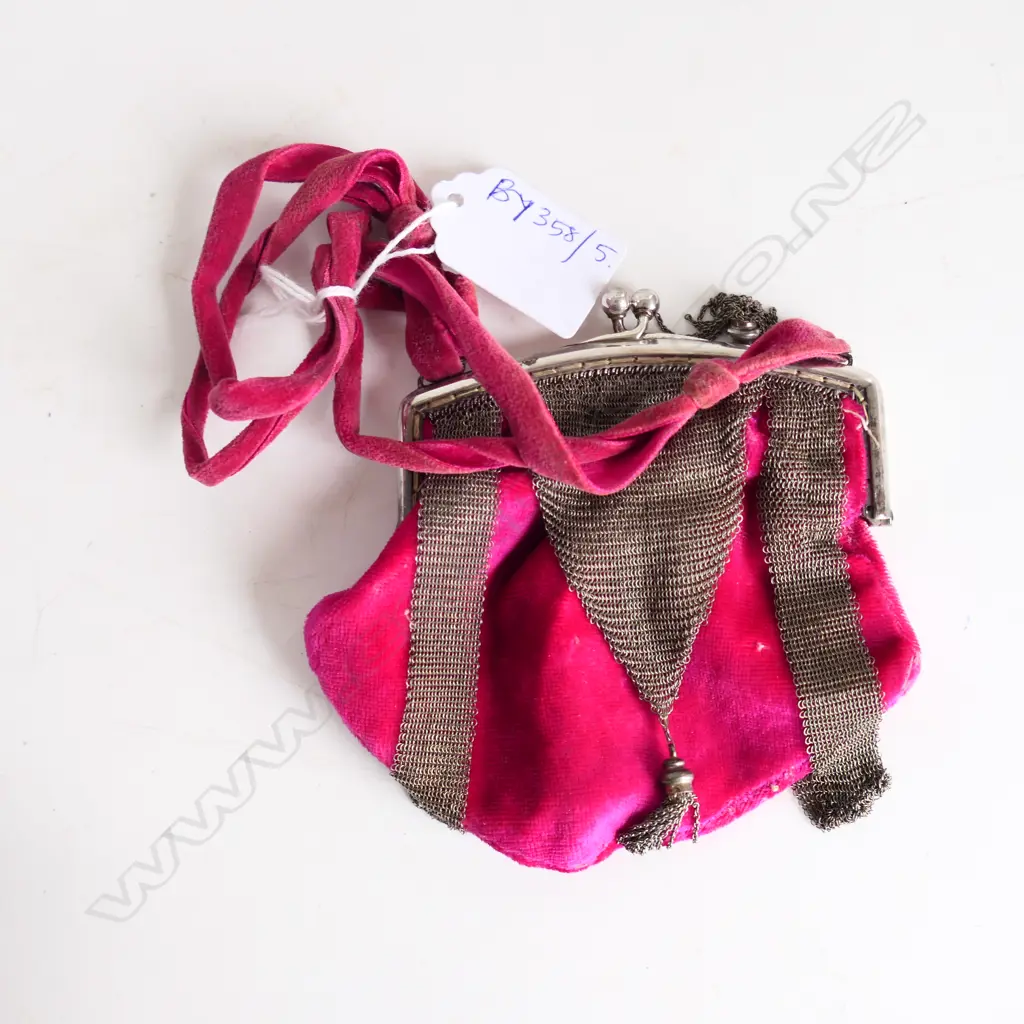 ANTIQUE STG SILVER COIN PURSE  Image 1++