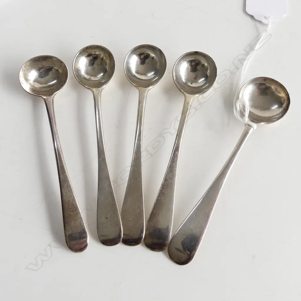 5 STG SILVER SALT SPOONS 66 GM... Image 1++