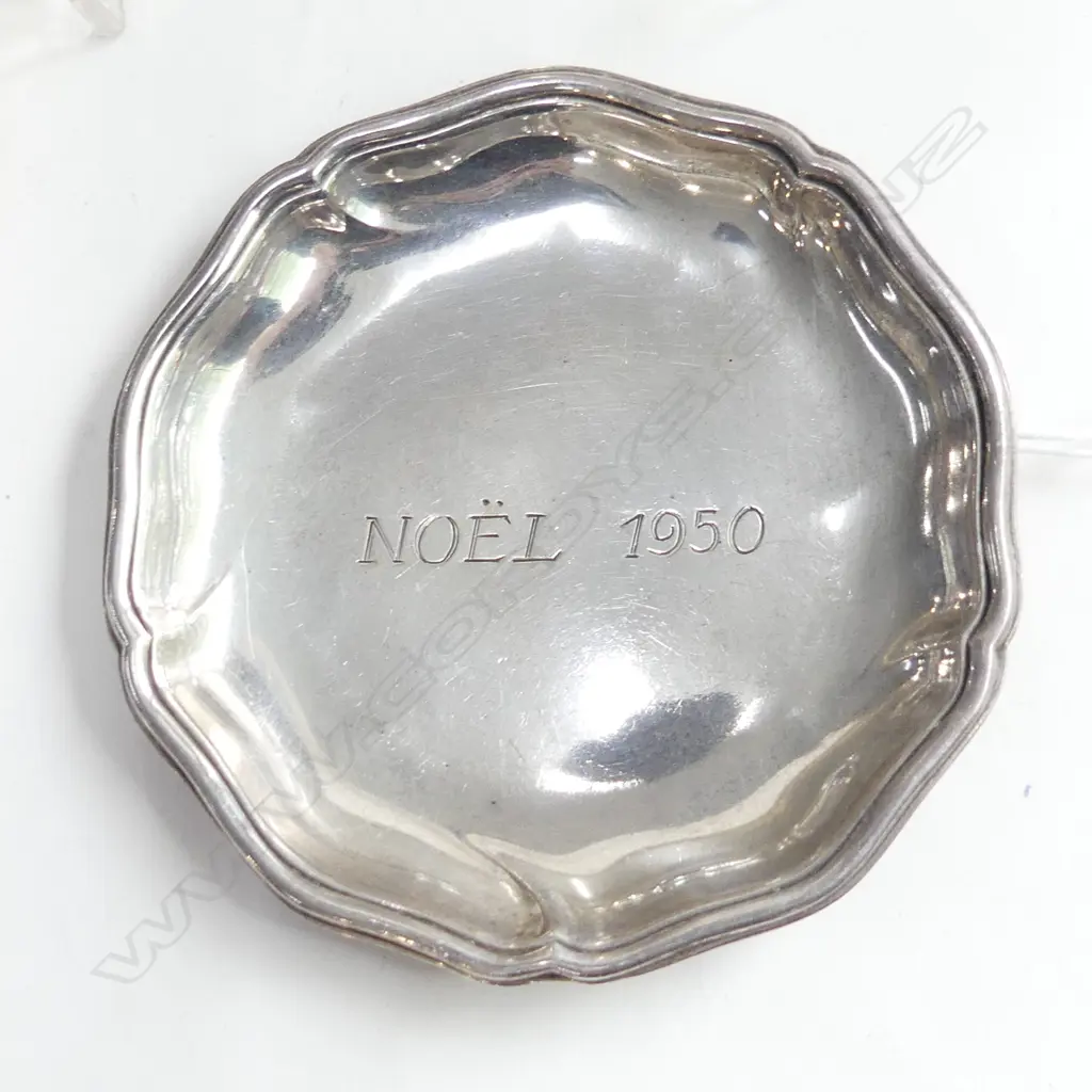 2 800 SILVER DISHES; NOEL 1950 80mm dia, OVAL TRAY 195x295mm 344 GM Image 1++