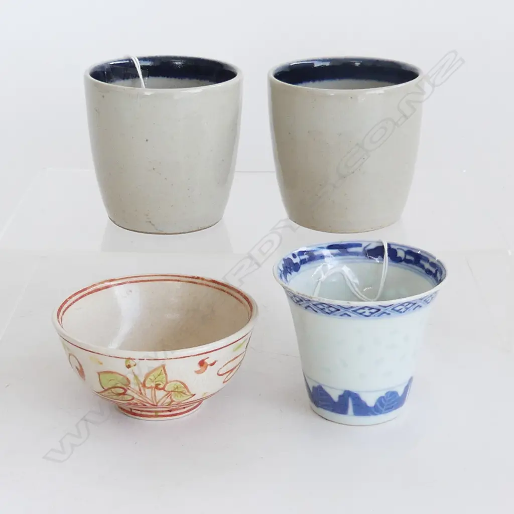 4 ASST CHINESE TEA CUPS Image 1++