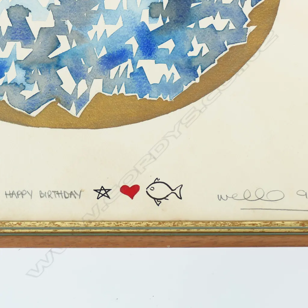 MELVIN WEBB , BONITA NET,1991, WATERCOLOUR & GOLD PAINT, SIGNED, 330 x 400mm, foxing Image 1++
