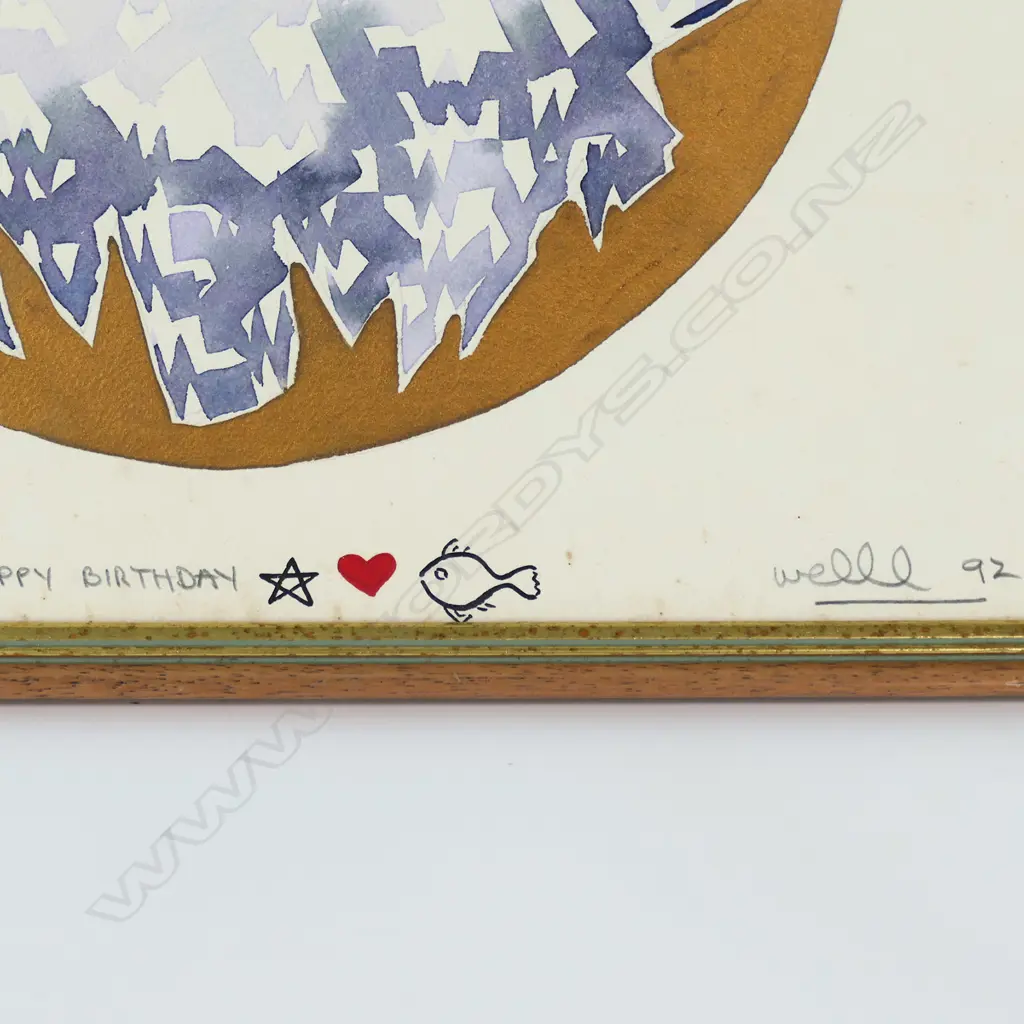 MELVIN WEBB, BONITA NET, SIGNED 1992, WATERCOLOUR & GOLD PAINT, 360 x 430mm, foxing Image 1++