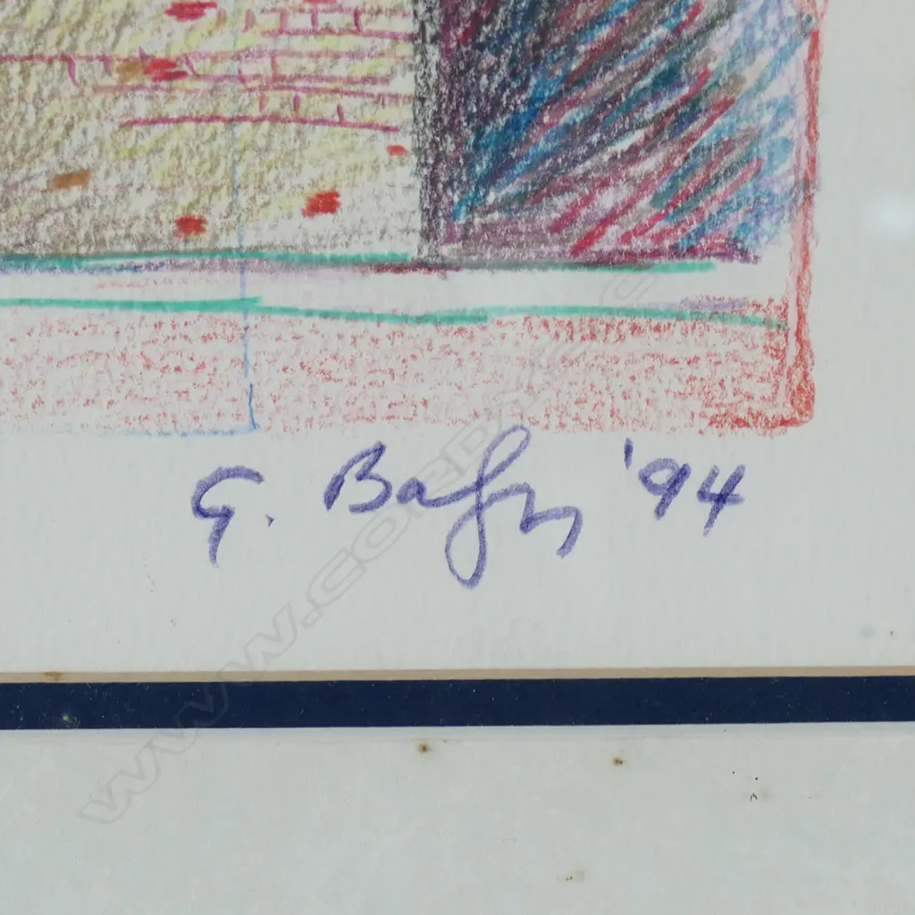 GEORGE BALOGHY, MT EDEN, COLOURED PENCIL,CRAYON 1994, 330 x 510mm Image 1++