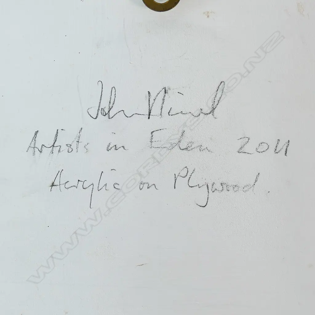 JOHN NICOL, MAUNGAWAHUA, ACRYLIC ON PLYWOOD, SIGNED VERSO, 2011, 600 x 350mm Image 1++