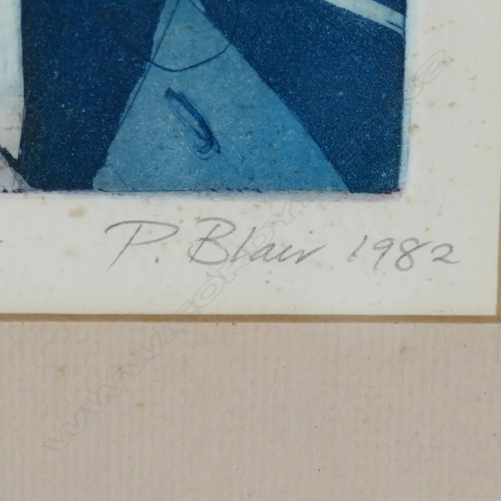 PHILIPPA BLAIR, CANOE, MOON AND TIPIS 6/25, SIGNED ETCHING, 1982, 270 X 260mm, some foxing Image 1++
