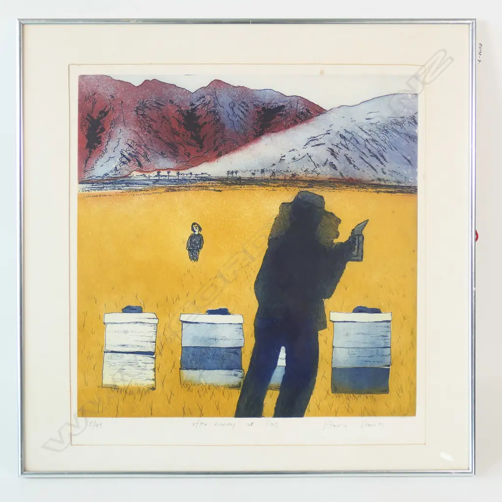 PERRY DAVIES, AFTER HONEY AT CASS, SIGNED ETCHING 8/45, 1985, 460 x 460mm, some foxing Image 1++