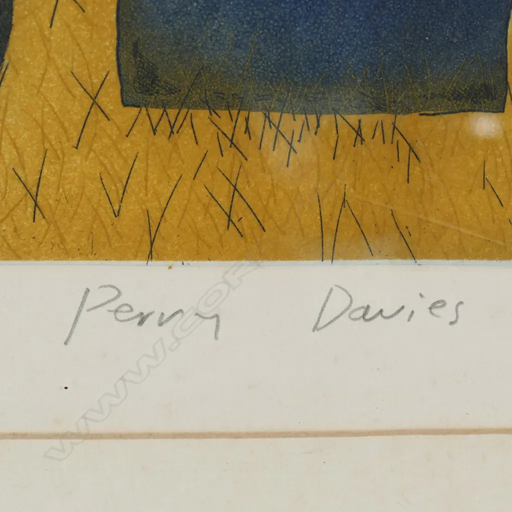 PERRY DAVIES, AFTER HONEY AT CASS, SIGNED ETCHING 8/45, 1985, 460 x 460mm, some foxing Image 1++
