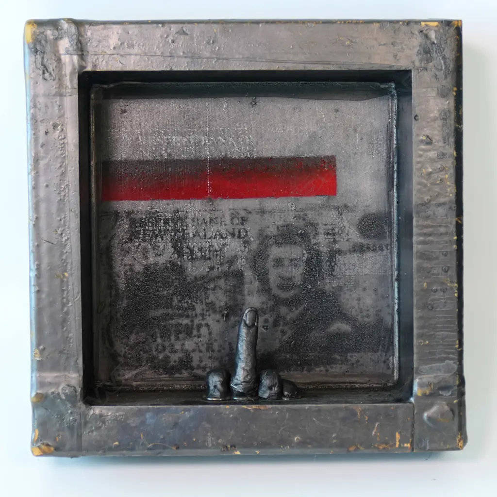 GAIL HAFFERN, STRIKE ONE, MIXED MEDIA, 2000, 250 x 250mm Image 1++