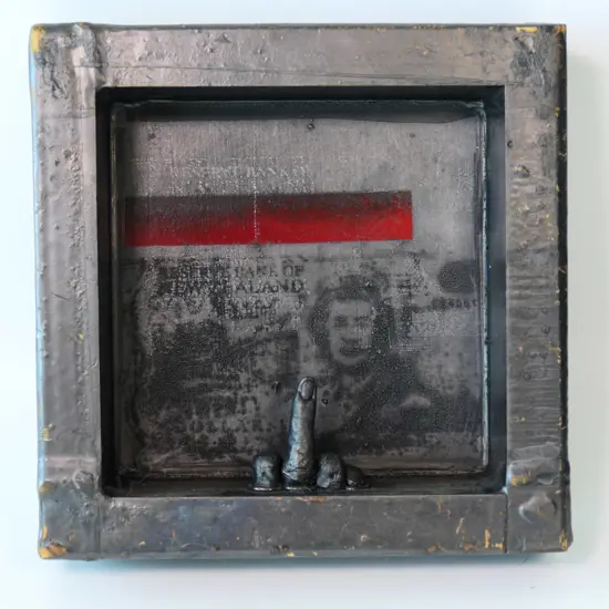 GAIL HAFFERN, STRIKE ONE, MIXED MEDIA, 2000, 250 x 250mm