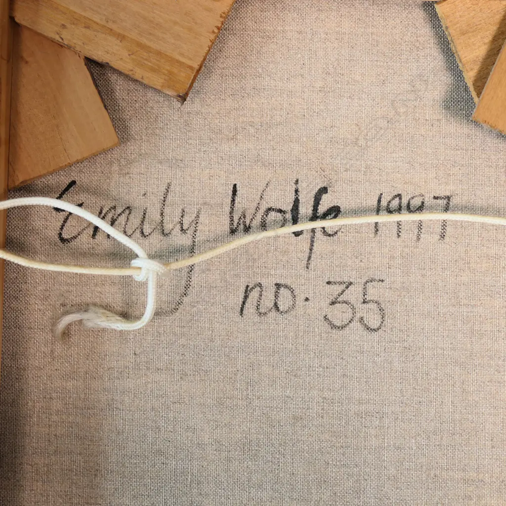 EMILY WOLFE, UNTITLED, 1997, OIL ON CANVAS, UNFRAMED, INFO VERSO, 380 x 250mm Image 1++