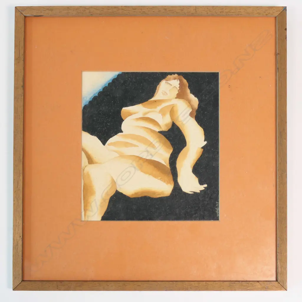 MELVIN WEBB, RECLINING FIGURE, WATERCOLOUR, SIGNED 1978, 150 x 130mm Image 1++