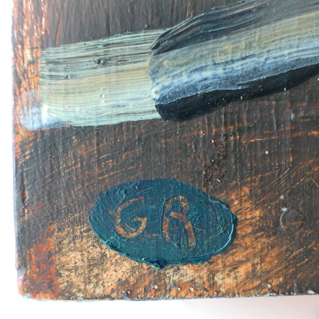 GEORGE RITCHIE, NIGHT LIGHT, 1994, OIL ON BOARD, SIGNED, 290 x 290mm Image 1++