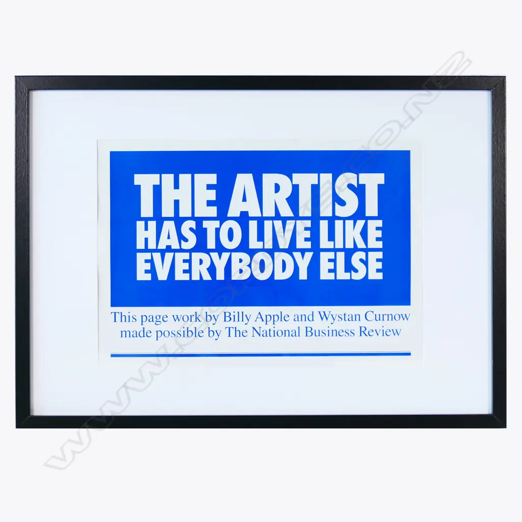 BILLY APPLE, THE ARTIST HAS TO LIVE LIKE EVERYONE ELSE, 1993 Image 1++