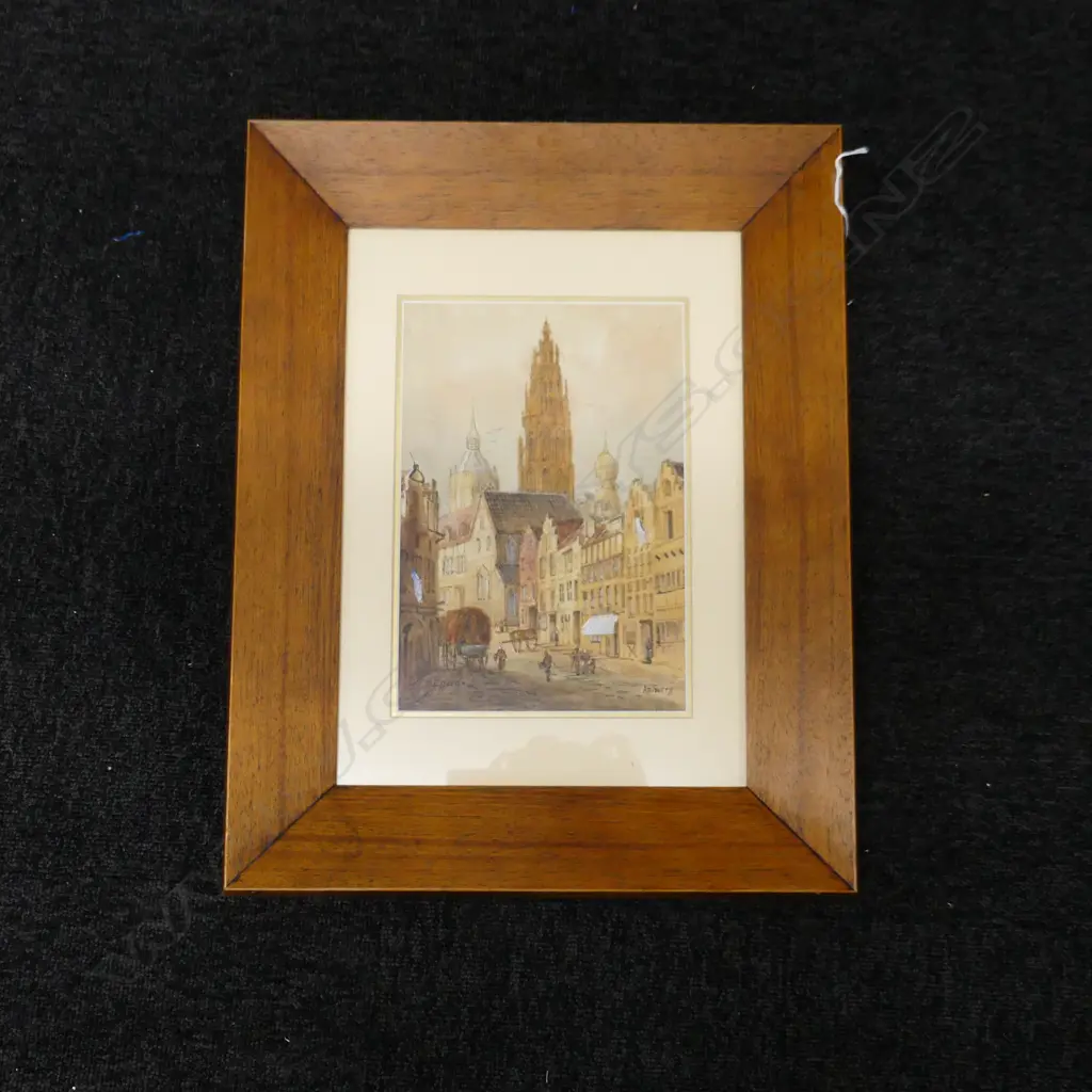 19thC SIGNED ANTWERP W/C 265x180mm Image 1++