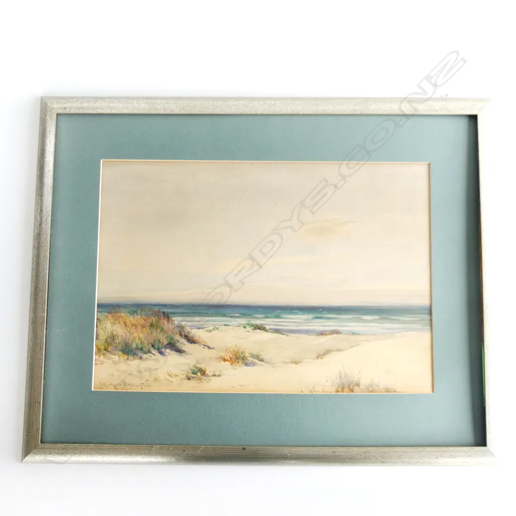 WILLIAM MENZIES GIBB watercolour BEACH SCENE SIGNED 310 x 450mm Image 1++